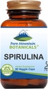 Pure Mountain Botanicals Spirulina Capsules - 90 Kosher Vegan Caps - Maintenant avec 450mg de poudre de Spiruline Biologique - Supplément Superfood de la Nature