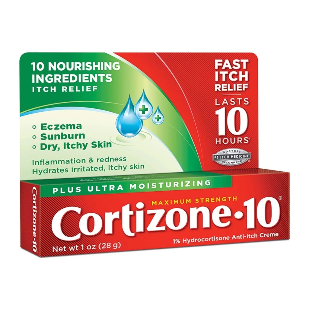 Cortizone-10 Anti-Itch Creme Plus Hydratants de guérison, Force maximale, 1 oz.