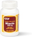 Rugby Timed-Release Niacine 1000mg Complément alimentaire pour adultes pour l'énergie, la circulation et le métabolisme, 100 Captabs (paquet de 1)