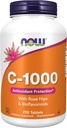 Suppléments, vitamine C-1 000 avec hanches roses et bioflavonoïdes, protection antioxydante*, 250 comprimés