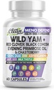Nettoyer Nutra Wild Yam Root Capsules avec Red Clover Black Cohosh Soir Primrose Oil Chasteberry Dong Quai DIM Ashwagandha Graines de raisin Extrait de lait Thistle Lemon Balm et plus Hormone Balance pour les femmes