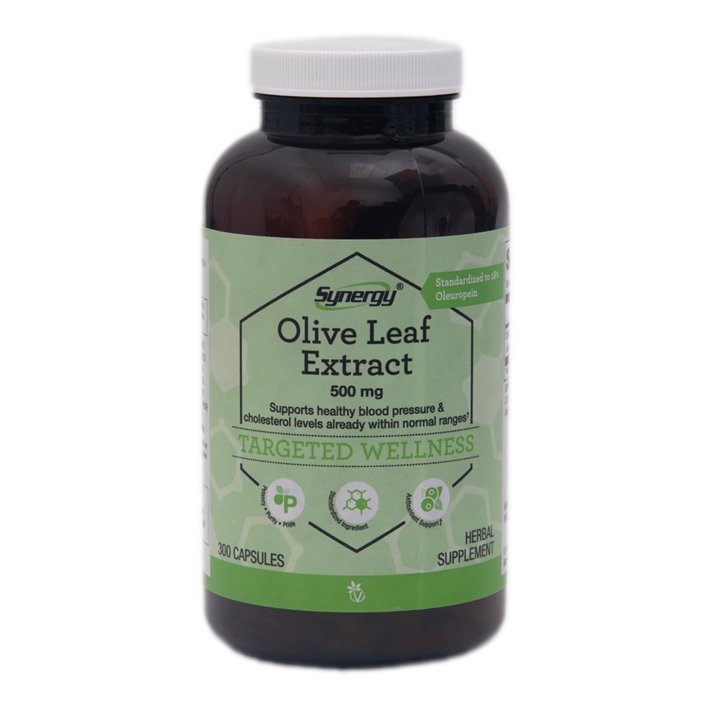 Extrait de feuille d'olive de Vitacost Synergy -- 500 mg - 300 gélules