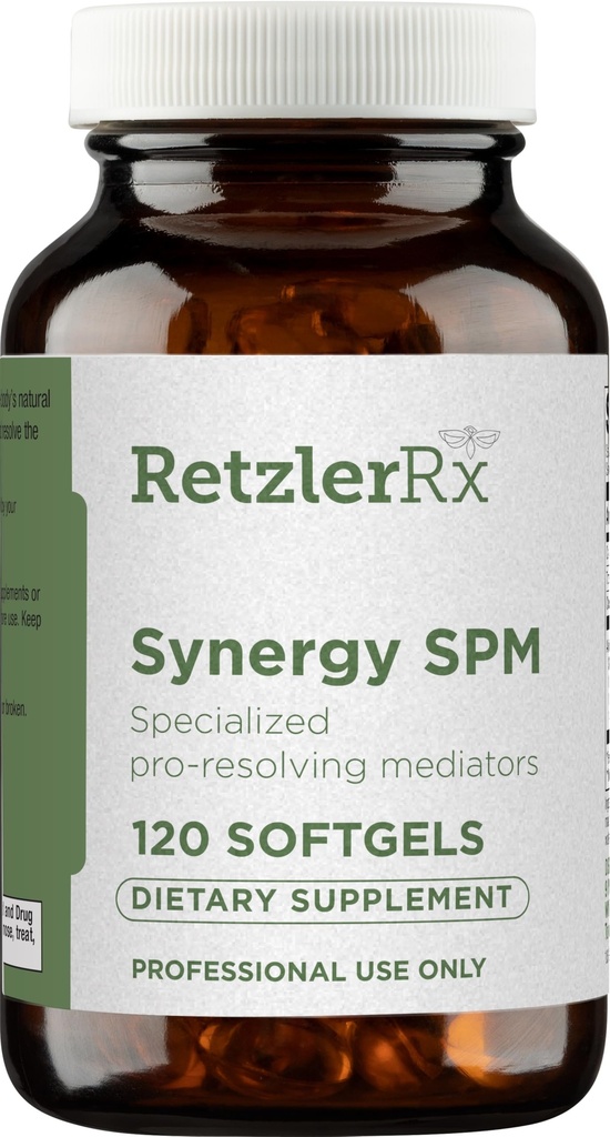 Mediateurs spécialisés en résolution Pro - Synergy SPM par RetzlerRx® - SPM pour le confort, la santé des tissus et le soulagement des troubles mineurs* - Non-OGM - Sans gluten - 120 Softgels