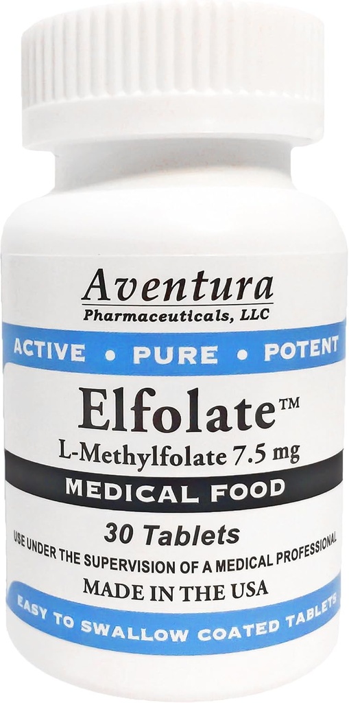 ELFOLATE® 7,5mg L-méthylfolate Méthylfolate Méthylfolate Complément alimentaire médical Force professionnelle Potentiel pur actif 30 comprimés