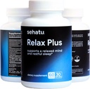 Relax Plus Stress Relief Supplément avec GABA, L-Theanine, Ashwagandha, Valerian Root.