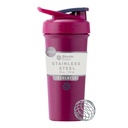 BlenderBottle Sport Sleek Inoxydable en acier inoxydable avec fouet de fil, 25-Ounce, framboise – Secous protéiques et hydratation pour les athlètes et les passionnés de fitness, mélange facile, mince facile à tenir, garde les boissons froides et verrouillables