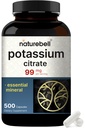 Supplément de citrate de potassium 99mg, 500 Capsules.Forme chélatée facilement absorbée – Balance essentielle des électrolytes minéraux – soutient la santé musculaire, osseuse et cardiovasculaire – non-OGM