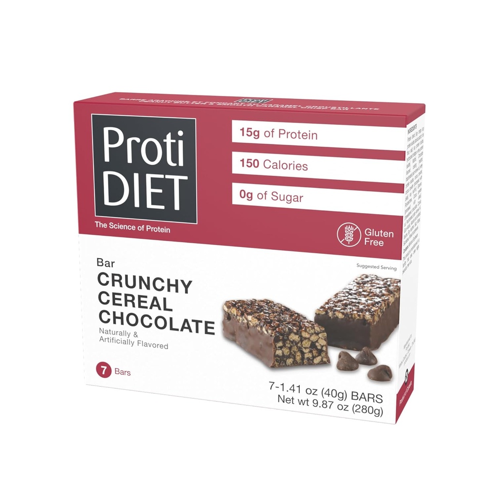 ProtiDIET Barres protéinées en fibre de chocolat sans gluten et sans gluten - Snacks riches en protéines, Snacks nutritionnels parfaits pour soutenir un mode de vie actif et occupé - 7 barres protéinées par boîte