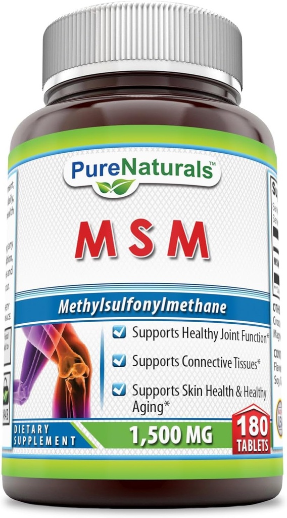 Pure Naturals MSM (Methylsulfonylméthane) Supplément de 1500 Mg par servage
