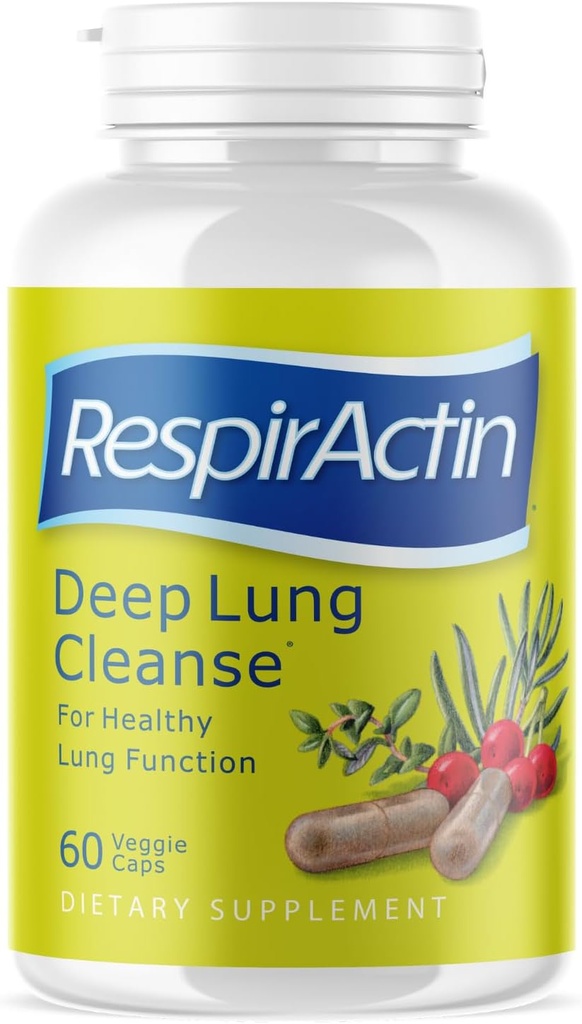 Deep Lung Cleanse 60 Veggie Caps - Suppléments respiratoires à base de plantes pour une respiration plus claire