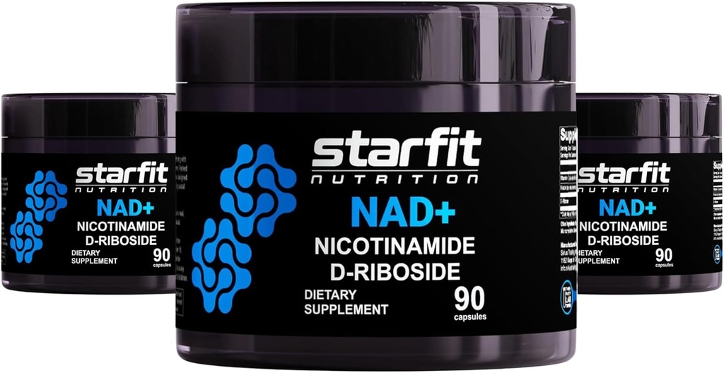STARFIT - Nicotinamide D-Riboside, Nicotinamide Riboside pour soutenir NAD+ Niveaux, Focus et supplément énergétique, Métabolisme Soutien Nicotinamide Riboside Supplément NAD, 270 Capsules