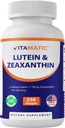 Lutéine Vitamatique 40mg avec Zeaxanthin 10mg, Supplément de soutien pour la santé oculaire, 240 Softgels