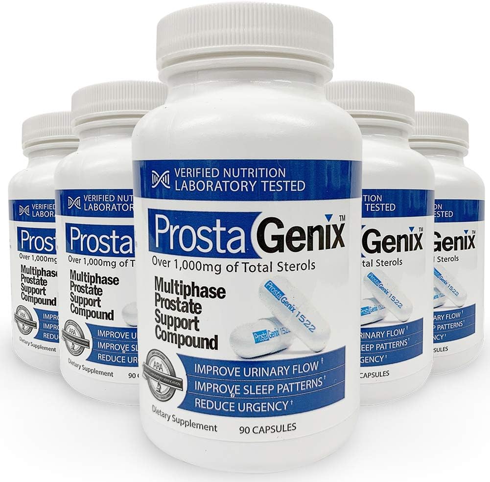 ProstaGenix Multiphase Prostate Supplement -5 bouteilles - En vedette sur Larry King Enquête TV Show - Plus d'un million Vendu - End Nighttime Salle de bain Voyages, Urgence, Urgence Fréquente.