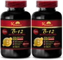 b12 Vitamines 5000 mcg - MÉTHYLCOBALAMIN Vitamine B-12 5000 - Sports Nutrition Endurance, Energy Booster, Suppléments d'énergie pour les hommes de plus de 50 ans, Vitamine b 12, Suppléments de soutien de la peau - 2 bouteilles 120 Tabl