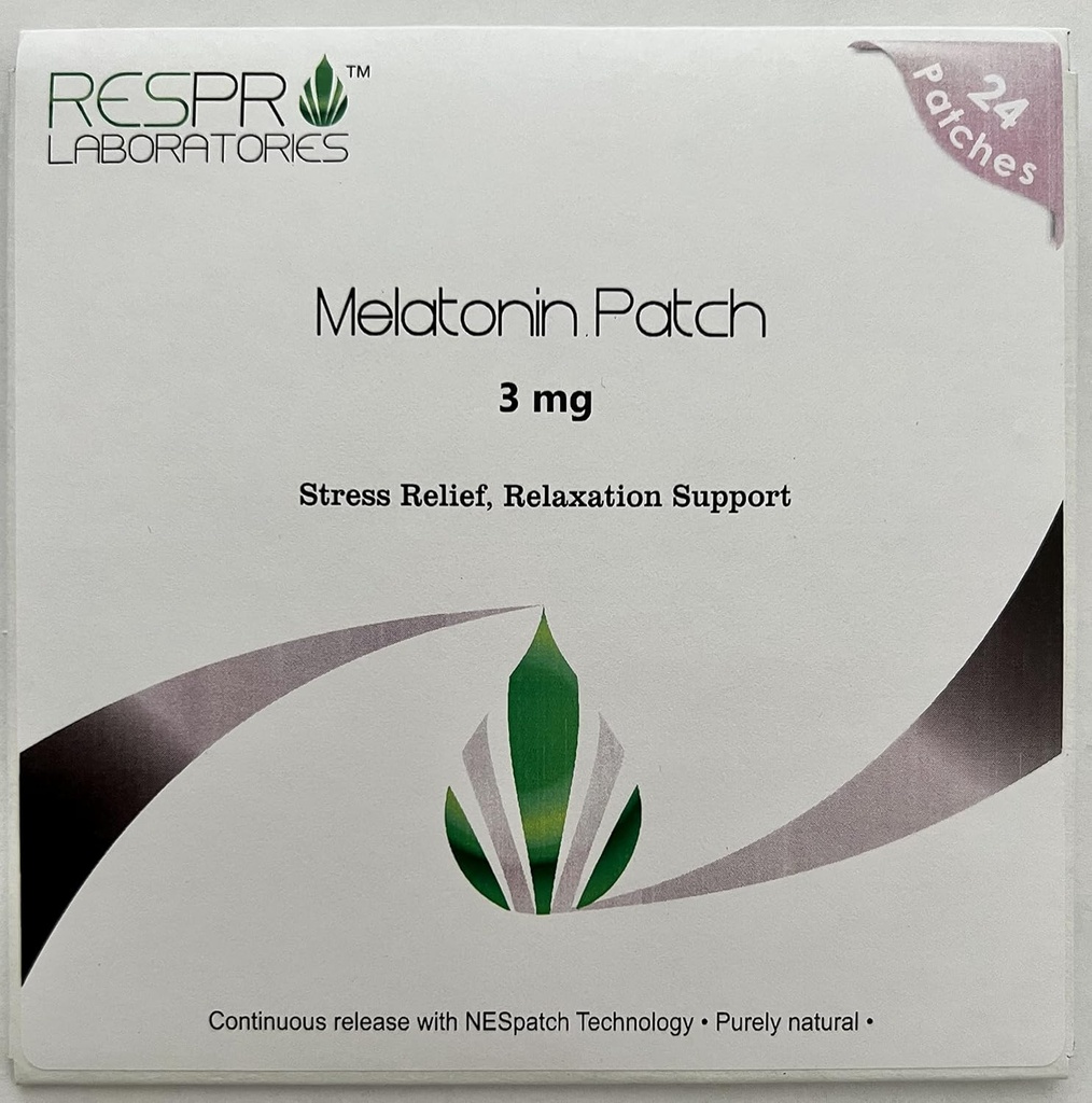 Respro Labs Mélatonine Patch naturel, 3 mg (par lot) Libération continue - 24 Patches