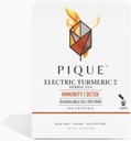 PIQUE Electric Turmeric 2 - Soutient l'immunité saine, la réponse inflammatoire naturelle, les sentiers de détox naturel et la peau radiante - 28ct bâtons de service unique (paquet de 1)