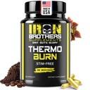Iron Brothers Suppléments Stimulant Sans Fat Burners pour les femmes et les hommes – Perte de poids - Non Stim Thermogénique Fat Burner – Complément alimentaire – Booster de métabolisme avec Cayenne Pepper – 30 jours d'approvisionnement