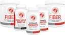 Kit de redémarrage du système digestif de 60 jours Silver Fern Brand - Gut Health Maintenance & Support - Enzymes probiotiques, fibre et digestifs