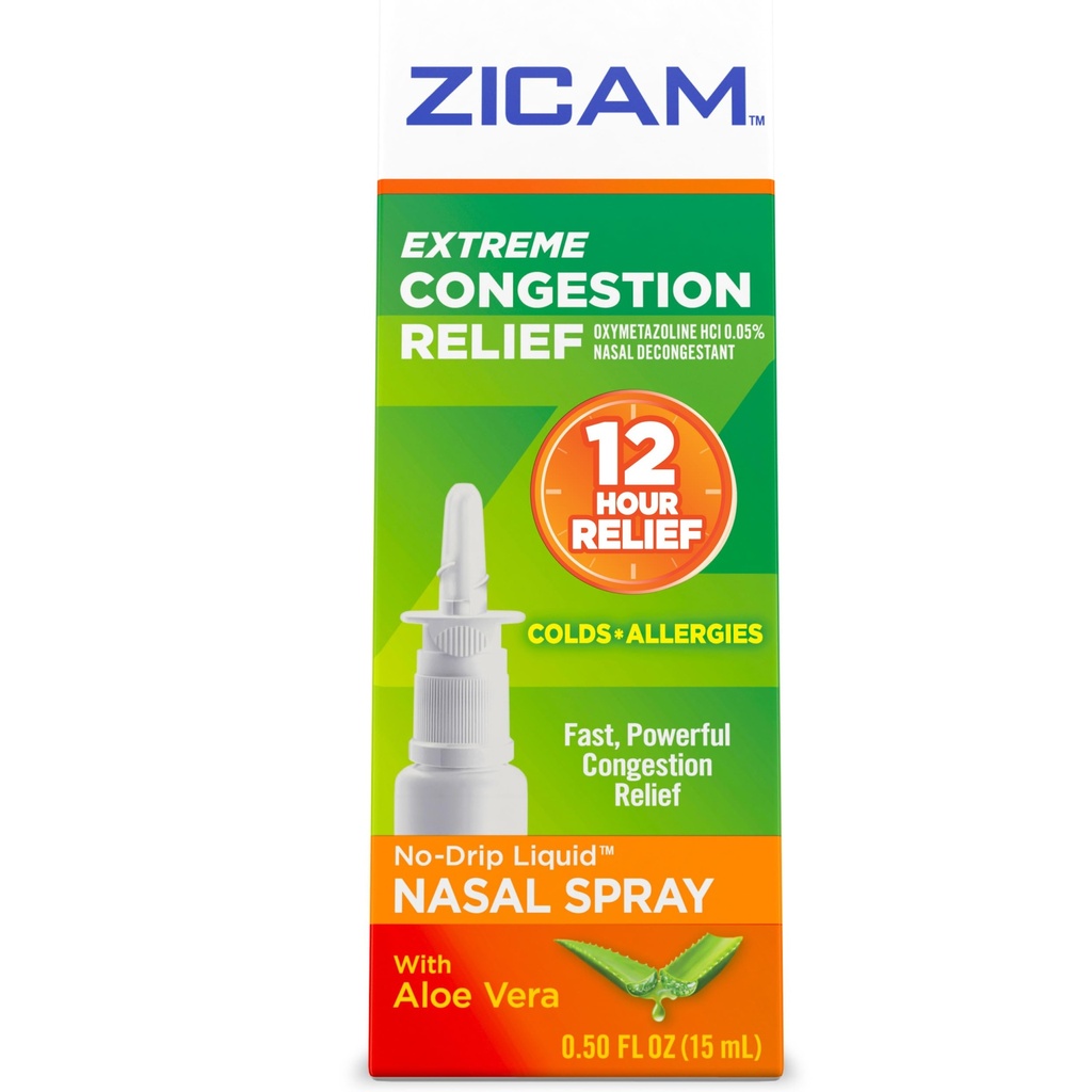 Zicam Extreme Congestion Relief Nasal liquide sans goutte avec Aloe Vera apaisant, 0.5 Ounce