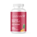 Célébrez les vitamines 2-en-1 Multivitamine bariatrique avec citrate de calcium - Vitamines A, D, E pour les patients atteints de chirurgie bariatrique, de pont gastrique et de gastrectomie des manches - Ananas orange (120 chéwables)