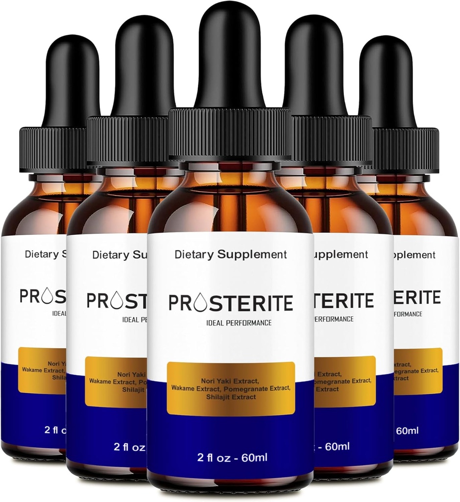 Prosterite Prostate Drops - Toutes les gouttes de suppléments naturels de santé de la prostate, Prosterite Liquid Formula for Urinary and Prostate Care, Prostate Relief Supplément for Daily Wellness Reviews (5 Pack)