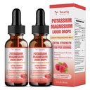 Supplément de magnésium potassique gouttes liquides - Supplément de potassium à forte absorption avec magnésium, calcium, vitamine D3 K2, végétalien, crampes de pied de soutien non OGM Potasio, os, muscle - 4 fl oz