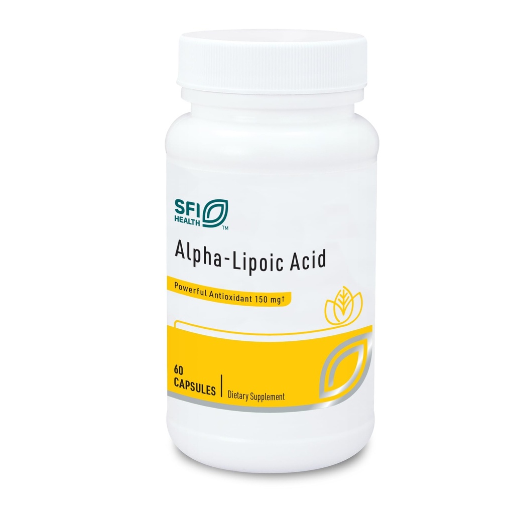 Klaire Labs SFI Health Alpha-Lipoic Acid 150mg - Supplément ALA pour promouvoir la désintoxication hépatique, le soutien antioxydant - Hypoallergénique et sans maïs (60 capsules)