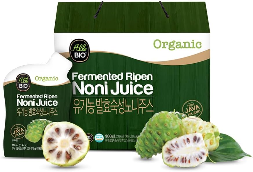 Extrait de jus biologique noni de Java - 1 fl oz x 30 pack quotidien - 100% fermenté par ALLBIO