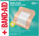 Marque Band-Aid Skin-Flex Couvertures adhésives flexibles pour le soin des blessures de premiers soins des coupures, scorpes et brûlures mineures, avec une sensation confortable, se déplaçant comme une seconde peau, stérile, grande, 6 ct