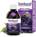 Sambucol Black Elderberry Sirop - Sambucus Elderberry Sirop pour adultes Immune Support, Elderberry Liquide, Extrait de Elderberry, sans gluten - 7,8 Fl Oz