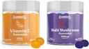 Droppels Multi Champignons et Vitamine C Gommies Bundle de soutien Vegan Immmune Supplément de soutien de champignons avec Reishi, Lion, Chaga & More + 180mg Vitamine C