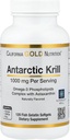 California Gold Nutrition Antarctic Krill Oil, Omega-3 Phospholipides avec l'astaxanthine naturellement présente, fraise naturelle et saveur de citron, non OGM, 1 000 mg, 120 softgels de gélatine de poisson