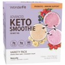 WonderFit by WonderSlim Keto Smoothie avec huile C8 MCT, lot de variétés, 1-3g de glucides nets, sans gluten, probiotique & immunitaire support (5ct)