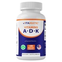Supplément de vitamine ADK, 180 gélules, vitamines de haute puissance A, D3, K2 pour la santé des os, absorption de calcium, non-OGM, sans gluten