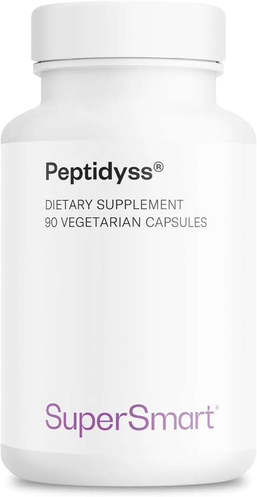 Supersmart - Peptidyss 1200mg par jour (brevet et haute puissance) - Supplément hydrolysat de protéines de poisson - Peptides et Acides aminés Complexe - Non-OGM et sans gluten - 90 Capsules végétariennes