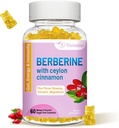 Berberine with Ceylon Cinnamon Gummies, High Potency Berberine HCI Supplement, Immune Health Support, 60 Mango Flavored Gummies