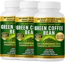 Extrait de fèves de café vert, 100 % de capsules de fèves de café vert pur, 50 % d'acide chlorogène, 10 000 mg de force, 180 capsules, 6 mois d'approvisionnement, sans OGM et sans gluten, supplément à base de plantes traditionnelles