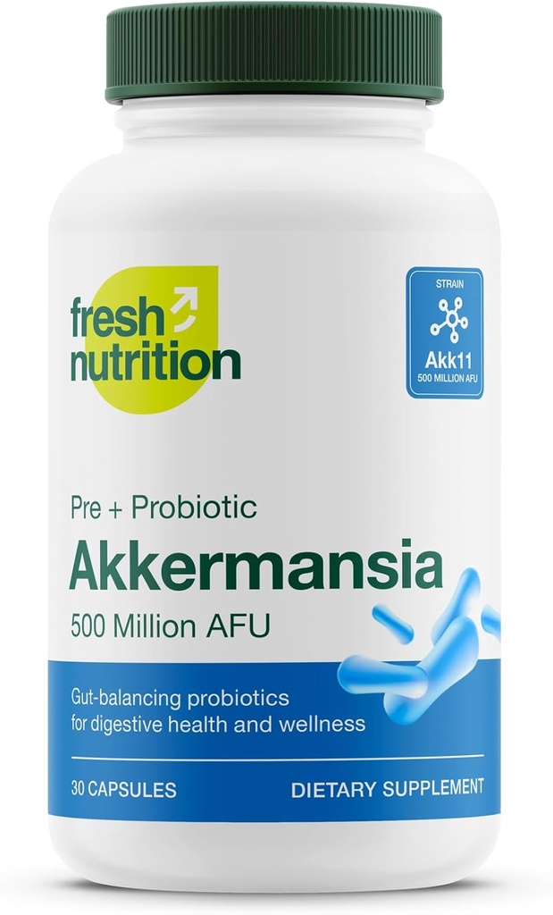 Akkermansia Muciniphila Probiotic 500M AFU for GLP-1 Production - Pre + Probiotic Supplement - 30 Capsules