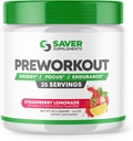 Poudre de pré-entraînement avec Beta Alanine, Créatine Monohydrate, BCAA, L Citrulline, L Arginine et Caféine - Fraise Lemonade Saveur - 25 portions