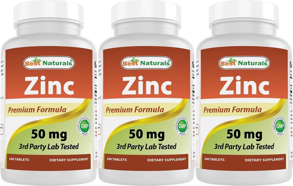 Meilleur supplément de zinc naturel comme gluconate de zinc 50mg 240 comprimés