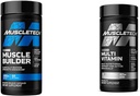 MuscleTech Muscle Builder avec 400mg Peak ATP et Platinum Multivitamin avec Amino Support Matrix et Vitamine C - Muscle Building et Immune Support Supplément Bundle pour hommes et femmes