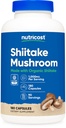 Nutricost Capsules de champignons chiitake biologiques 1000mg, 90 portions - CCOF certifiées faites avec biologique, végétarien, sans gluten, 500mg par gélule, 180 capsules