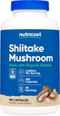 Nutricost Capsules de champignons chiitake biologiques 1000mg, 90 portions - CCOF certifiées faites avec biologique, végétarien, sans gluten, 500mg par gélule, 180 capsules
