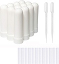 12 Sets Huile Essentielle Aromathérapie Tubes Sticks Inhalateurs Nasaux Blancs(12 Sticks Complètes) + 2 Pipettes en Polyéthylène