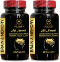 Memory Pills for Brain - Nootropic Supplement for Support Peak Brain Performance, Brain Supplement for Focus, Energy & Better Concentration - 2 Bottles 120 Capsules