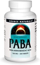 Source Naturals PABA, acide benzoïque para-amino, supplément alimentaire de 100 mg - 250 comprimés