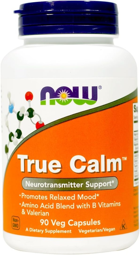 Maintenant Foods True Calm Amino Relaxer 90 Capsules de légumes 2 Pack