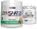 EHP Labs Shred + acétyl Bundle - OxyShred Thermogen Pre Workout Powder & Shredding Supplement - acétyl L-Carnitine - soutient l'énergie naturelle, le métabolisme des aides et la fonction cérébrale saine