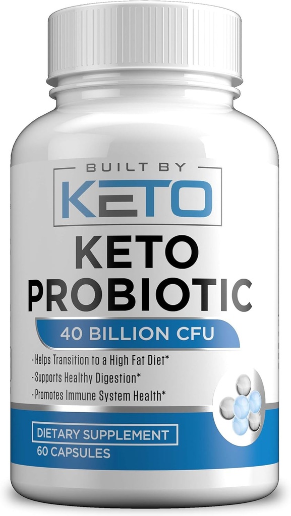 Probiotiques kéto avec prébiotiques - Digestion et santé gustative - Soutiens Constipation occasionnelle, Diarrhée, Gaz et Bloating - Probiotiques pour les femmes et les hommes - Probiotiques diététiques kétogéniques - 60 capsules