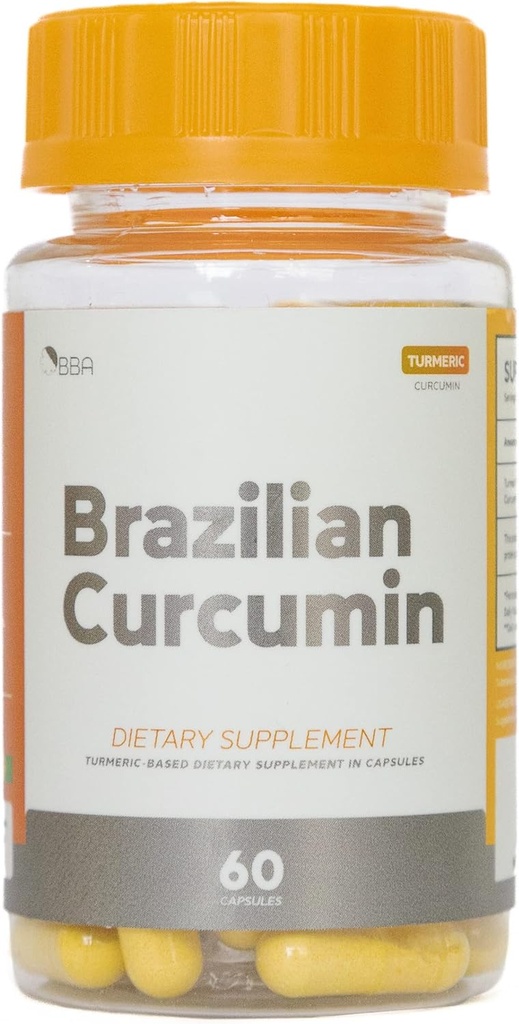Curcumine brésilienne – Supplément alimentaire – Capsules végétaliennes, Booster de santé, Produit naturel, poudre curcuma, Extrait de Curcumine brésilienne – 60 comprimés